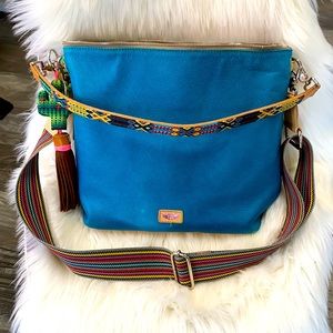 Turquoise leather Consuela hobo bag